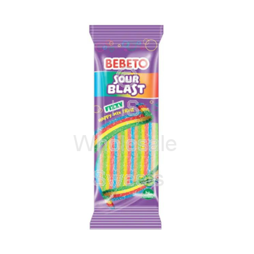 Bebeto Wacky Sticks Sour Rainbow Blast 24 Count