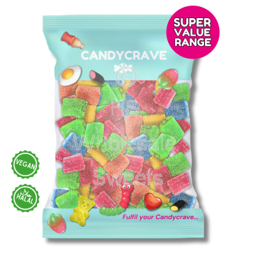 Candycrave Super Value Fizzy Assorted Bricks 1kg