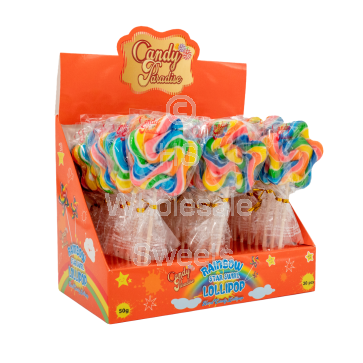 Candy Paradise Rainbow Star Swirl Lollipop 30x50g