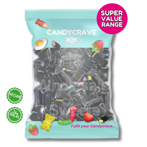Candycrave Super Value Liquorice Cream Rock 1kg