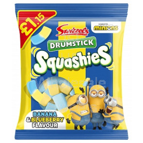 Swizzels Squashies Drumsticks Minions Banana & Blueberry £1.15 PMP 12x110g